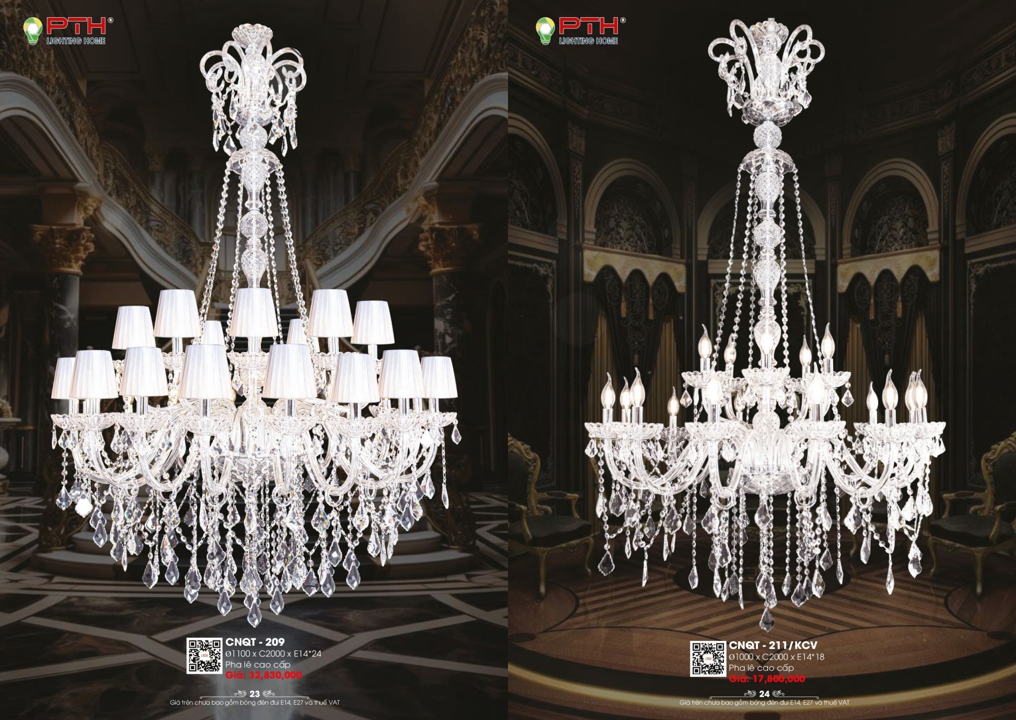 Bảng giá đèn trang trí PTH Lighting Home 2026